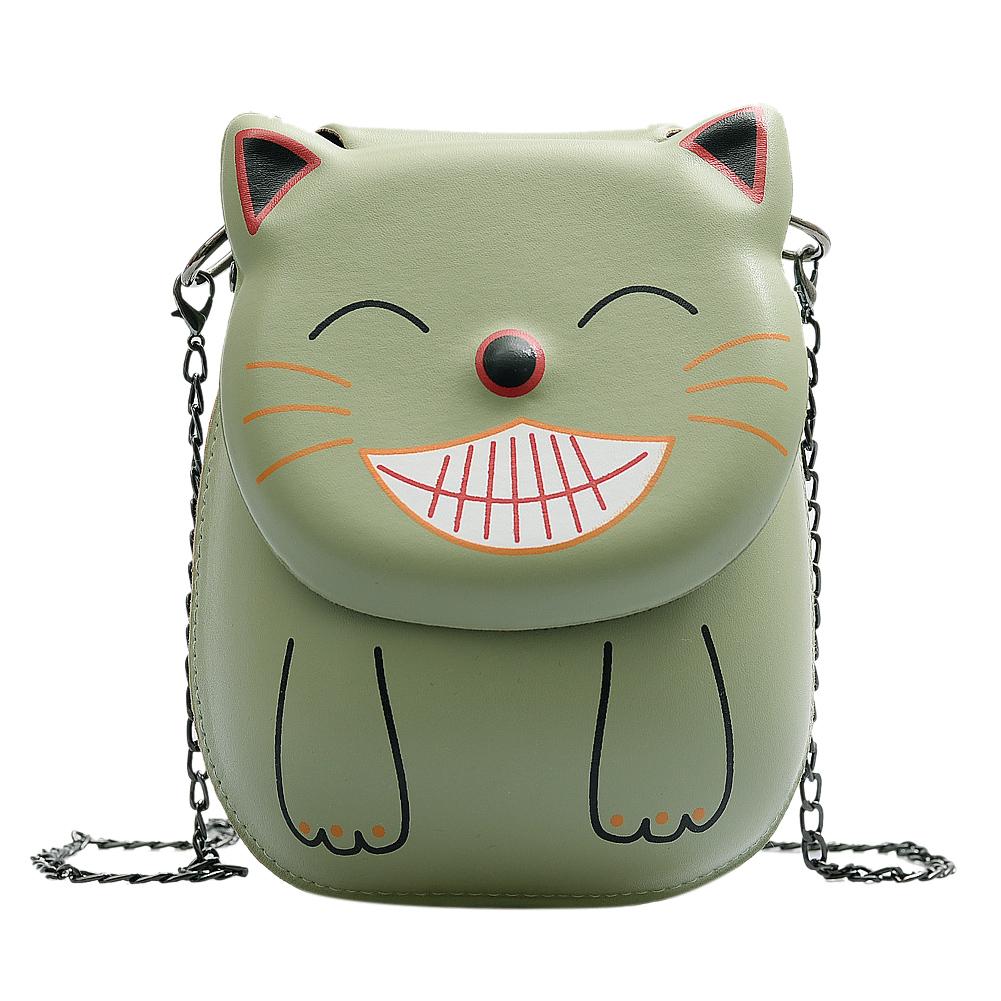 Handtassen Vrouwen Kleine Lederen Tas Keten Crossbody Tas Cartoon Leuke Messenger Bags Voor Wandelen En Reizen: Green