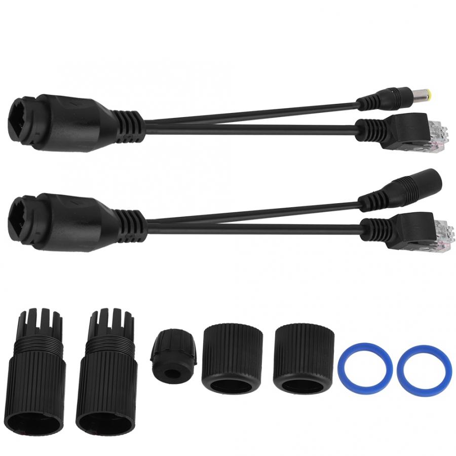 Câble d'adaptateur POE RJ45 1 paire | Kit de séparateur d'injecteur RJ45 avec bouchon étanche, combinaison de synthétiseur Power Over Ethernet