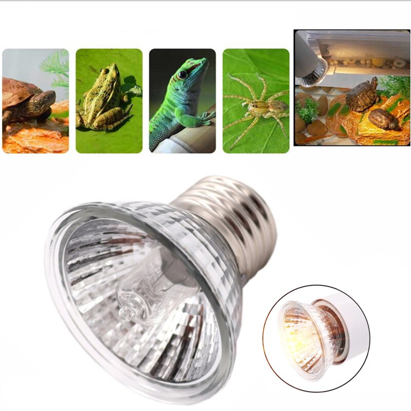 Lámpara pequeña de espectro completo para Reptiles, Bombilla UVB para tortugas, ND-10 para terrario, 25/50W UVA + Uvb 3,0 PET