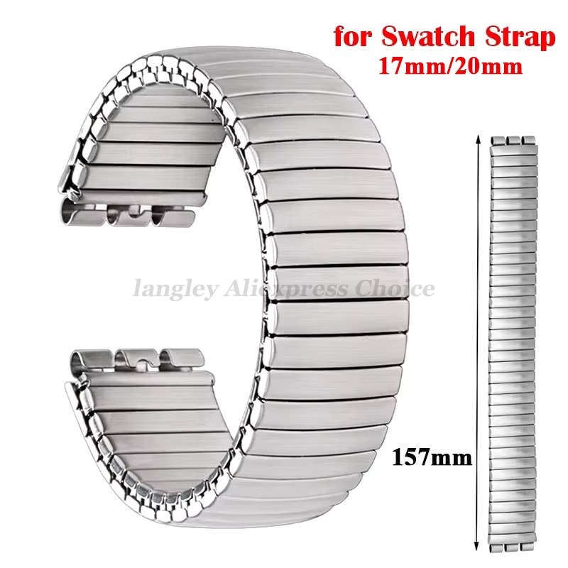 Metall elastisches Uhrenarmband für Swatch Uhr 17 mm 20 mm strecken-Erweiterung Edelstahlarmband Herren Damen Armbandzubehör