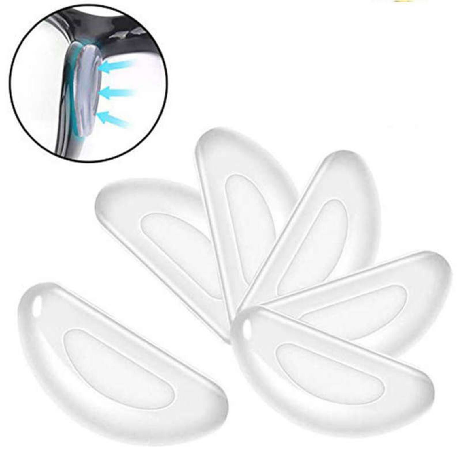 1 Paar Silicone Lijm Bril Neus Pads D Shape Anti-Slip Comfortabele Neus Beschermende Pad Voor Brillen Zonnebril