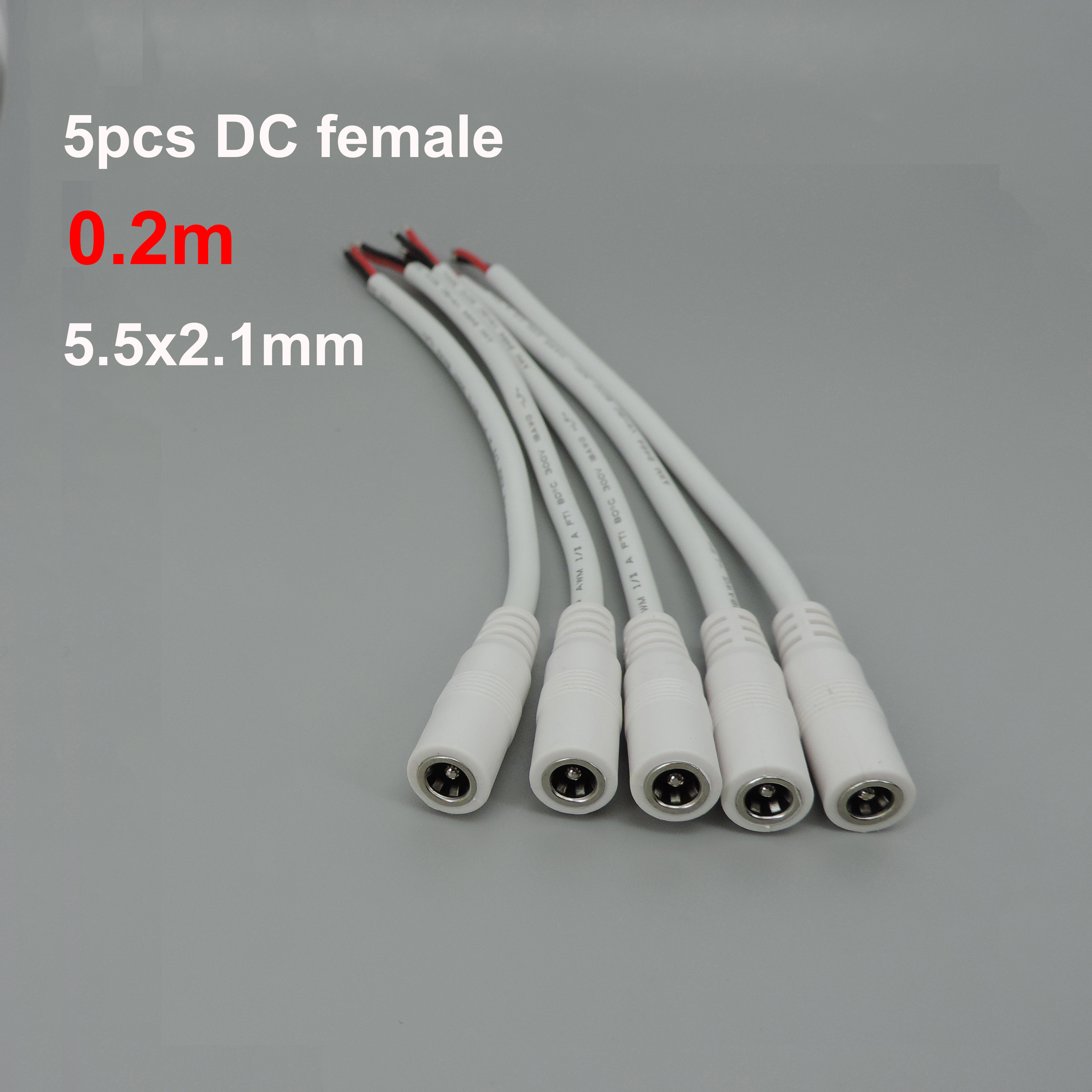 Weiß 18awg 7a DC-Stecker DC-Buchse Kabel Netzteil Verlängerung kabel 5,5mm x 2,1mm 2,5mm Kupferdraht: Rot