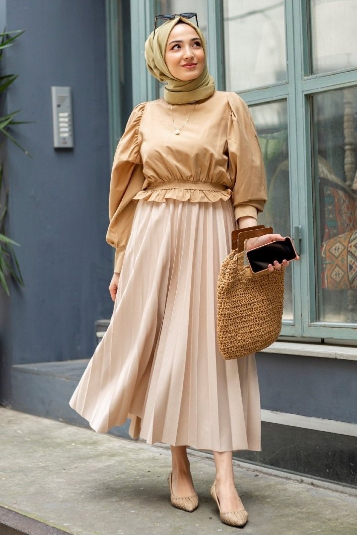 Abayas musulman robe Hijab 2 pièces, 4 saisons, vêtements islamiques, Caftan, Ramadan, dubaï, fabriqué en turquie: Beige / 40-42