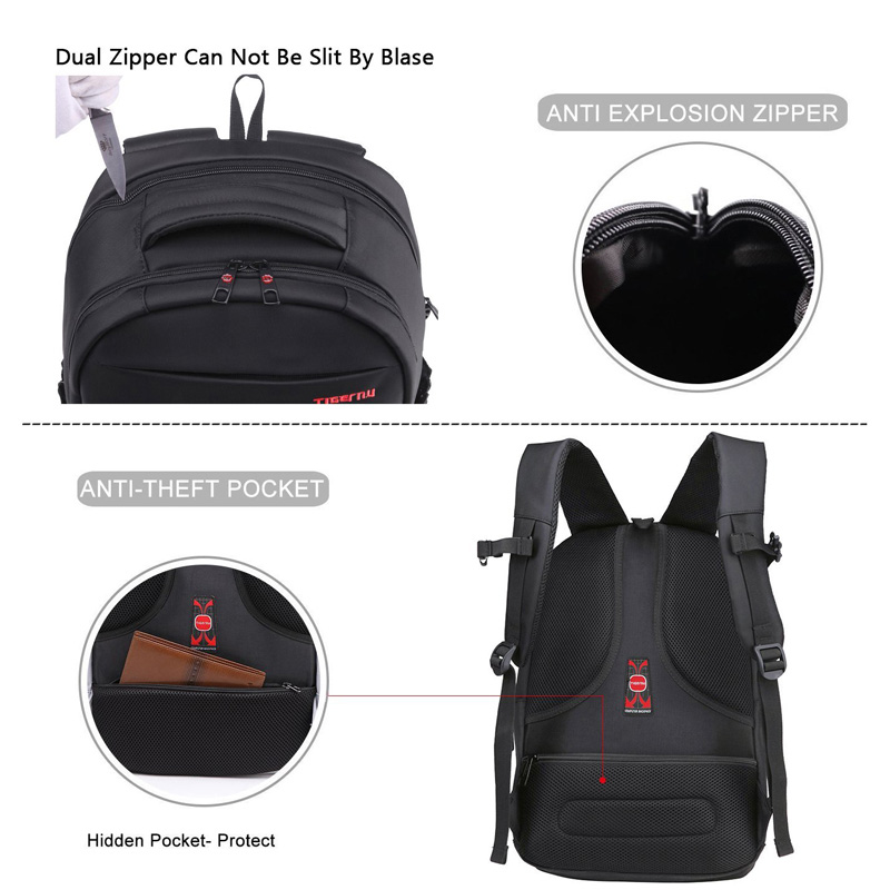 Tigernu-mochila a prueba de salpicaduras para hombre, mochila de negocios para ordenador, informal, bolsa impermeable para ordenador portátil