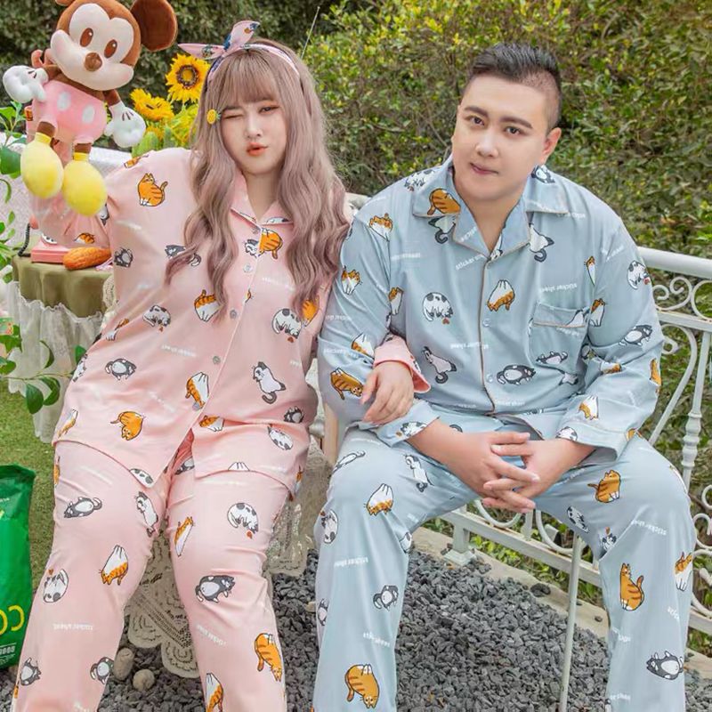 Pijama de algodón de gran tamaño para hombre, ropa de dormir de manga larga con estampado de dibujos animados, traje para el hogar, talla 6XL