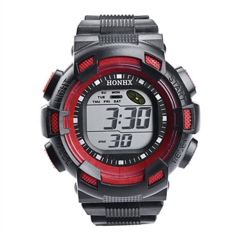 Mens Sports Watches Simple Children BoysFashion LED Digital Alarm Date Rubber Army Watch Waterproof Wristwatch 20: Coffee