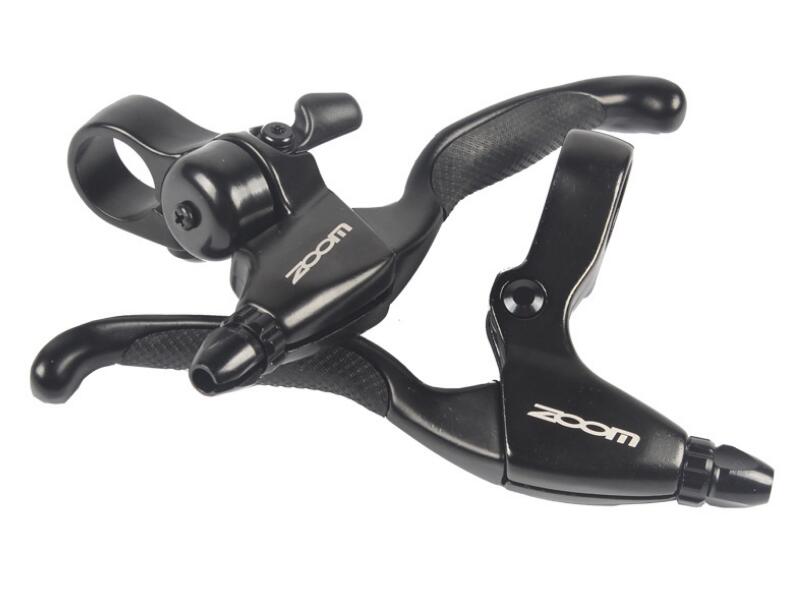 Zoom Mtb Racefiets Rem Hevels Set Zwarte Fiets Handvat 2-Vinger Links & Rechts Remhendel Met Bel V-Brake Aluminium
