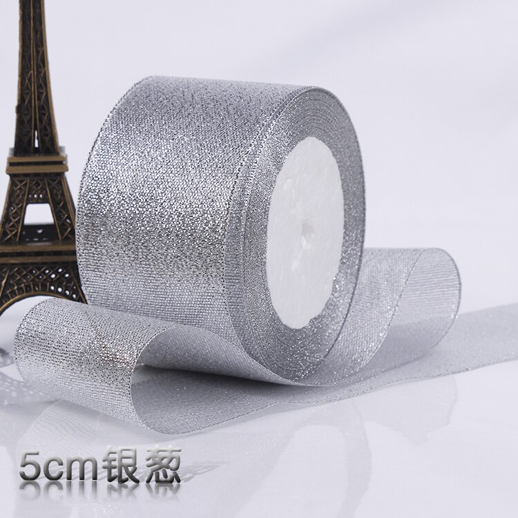 Ruban Satin licorne doré & argent 0.3-5CM | Pour emballage , ruban pailleté de décoration de mariage, pour noël halloween bricolage: onion 50mm silver