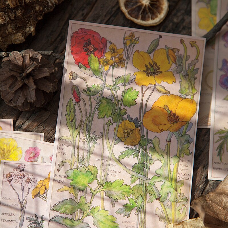 10 stücke Wald pflanzen pilz Material Papier Müll Tagebuch Planer Scrapbooking Jahrgang Dekorative DIY Handwerk Hintergrund Papier