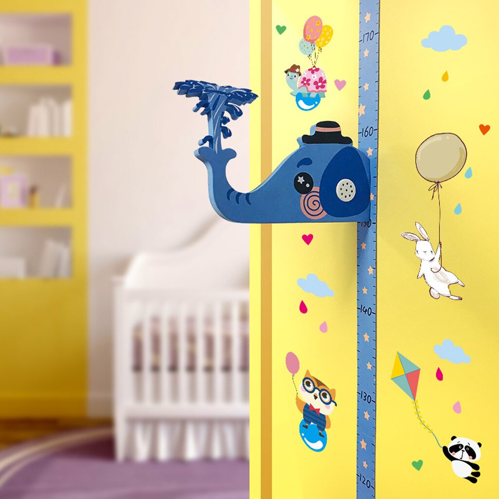 Verwijderbare Kinderen 3D Hoogte Grafiek Meet Muursticker Groei Grafiek voor Baby muurstickers voor kinderen kamers muuroverdrukplaatjes