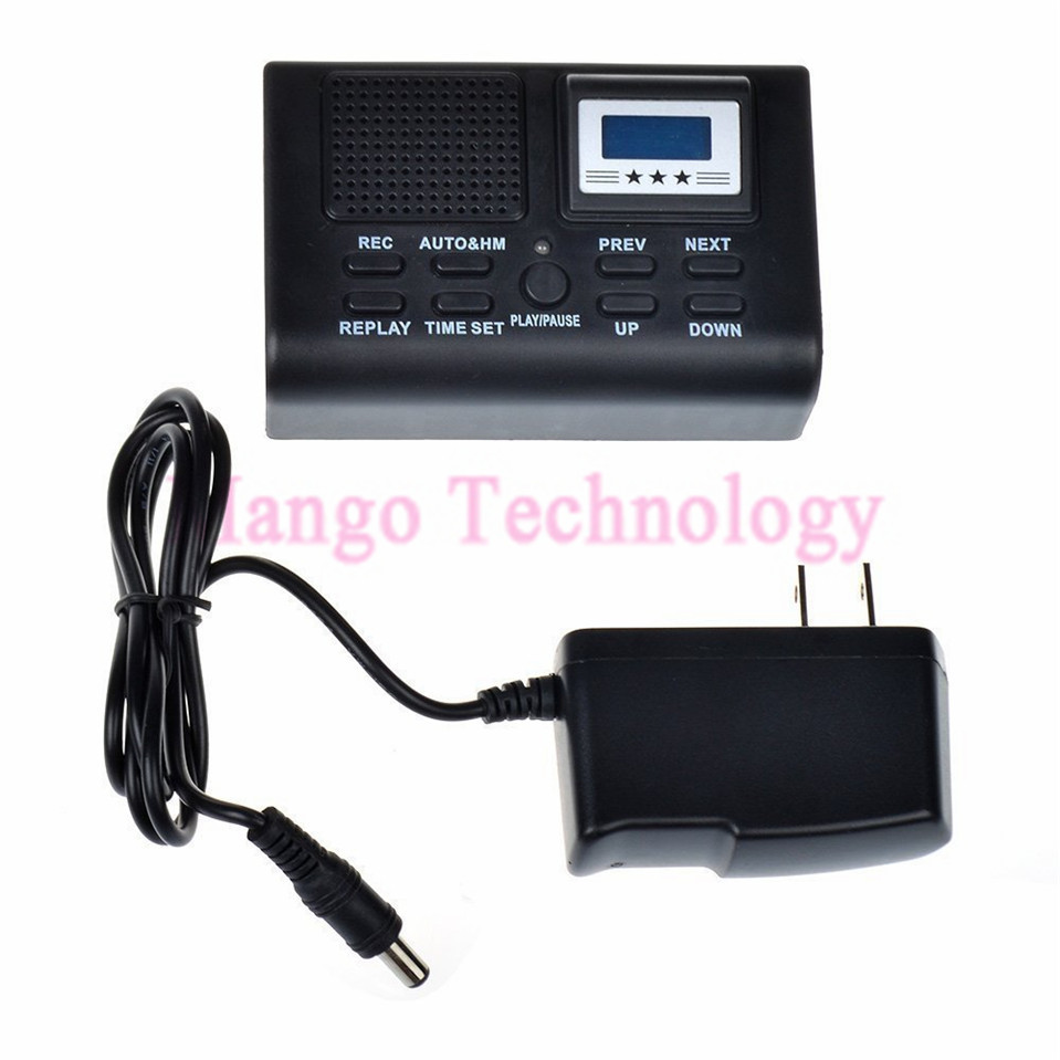 enregistreur téléphonique de /moniteur vocal téléphone écran LCD bleu avec fonction horloge enregistreur vocal numérique