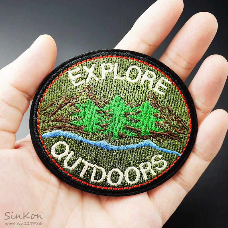 Verkennen (Size:6.8X7.9cm) Diy Patch Geborduurde Applique Naaien Kleding Stickers Kledingstuk Kleding Accessoires Badges