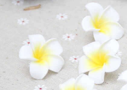 Lot de 4cm 100 de frangipanier en mousse hawaïenne, plumeria, pour décoration de bouquet de mariage