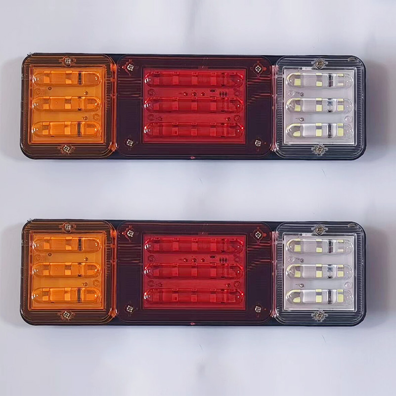 Luces traseras para remolque de camión, lámpara LED de freno inverso, señal de giro, 12V, 24V, para vehículos de barco, luz trasera para camión, autobús, campistas, Tractor, 2 uds.