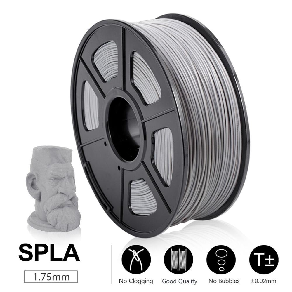 3D Stampante Filamento S PLA 1kg 1.75 millimetri di Tolleranza di +/-0.02mm SPLA 100% Nessuna Bolla Flessibile materiale 3D Stampa Filamenti di Colore Grigio: Default Title