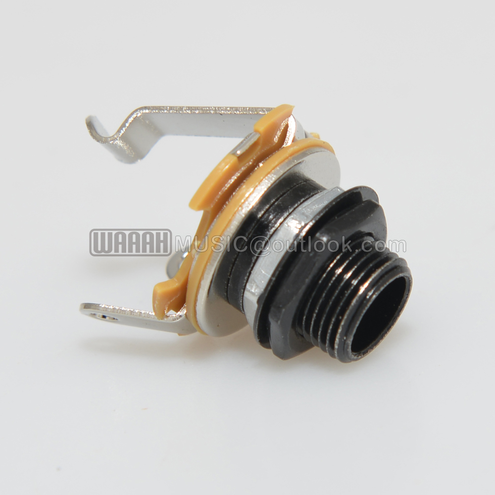 1 Uds. Conector de entrada de guitarra eléctrica para guitarra eléctrica y bajo 1/4 "(6,35mm) conector Mono Jack tuerca y arandela cromada