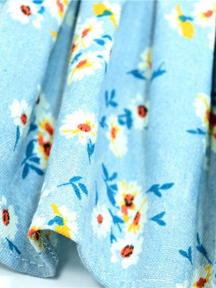 S-2XL Pet Hond Kat Denim Daisy Sling Rok Ademend Hond Kleding Met Bloemen Gedrukt Zomer Rok Voor Teddy Pug Huisdier apparels