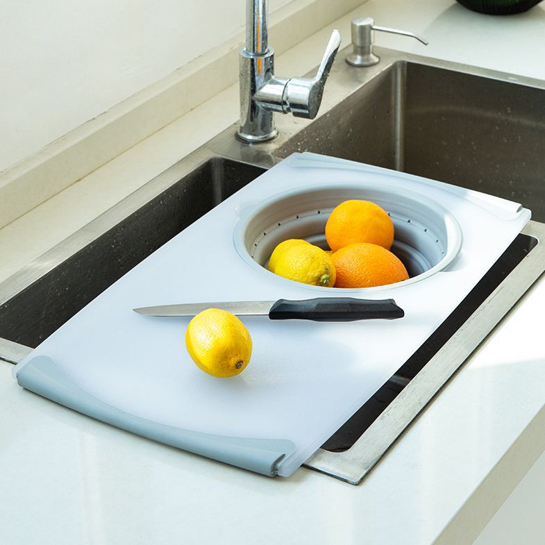 Innovative Multi-Functional 3 in 1 Chopping Board Detachable Folding Drain Basket Sink Cutting Board Kitchen Tools