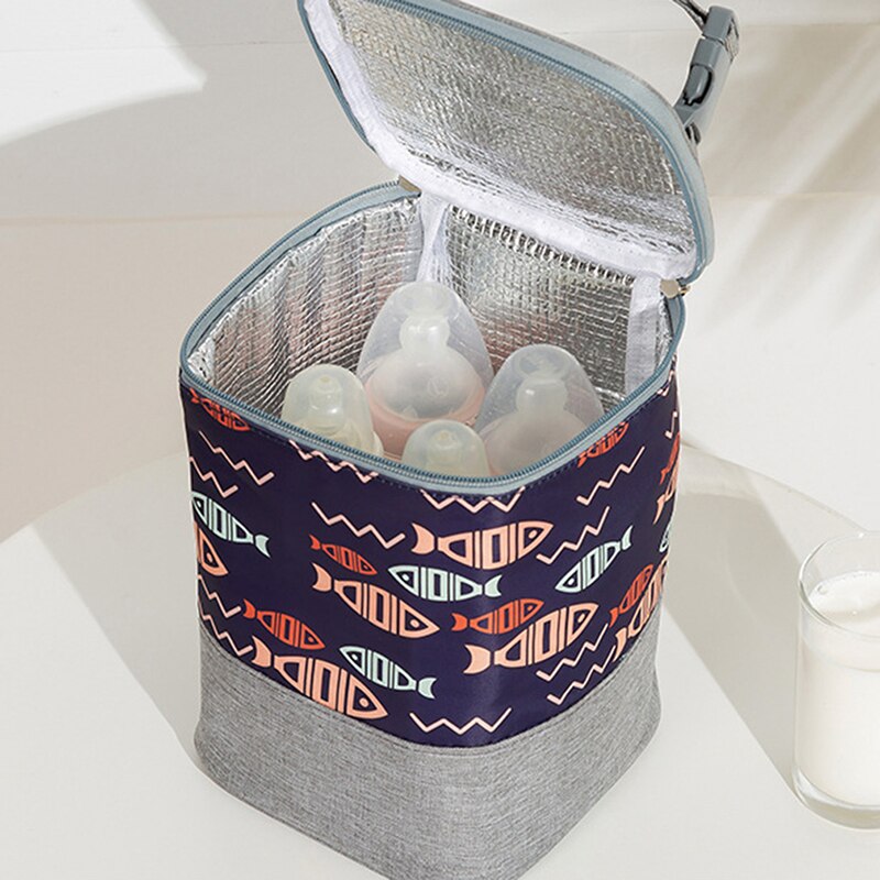 Portable Lunch Bag Cylinder-shaped Thermal Cooler Aluminum Foil Thickened Insulated Convenient Carry Tote Picnic Storage Bags