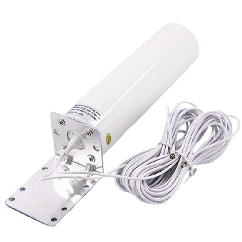 Wifi-antenne 4g lte-antenne sma 12 dbi omni-antenne mannelijk 5m dubbele kabel 2.4 ghz voor  b315 e8372 e3372 zte-routers: Wit