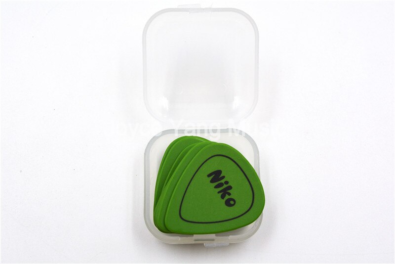12pcs Niko POM Delrin Acoustic Electric Guitar Picks Plectrums With Little Plastic Case Box 0.5/0.6/0.73/0.88/1.0mm: Green 088mm