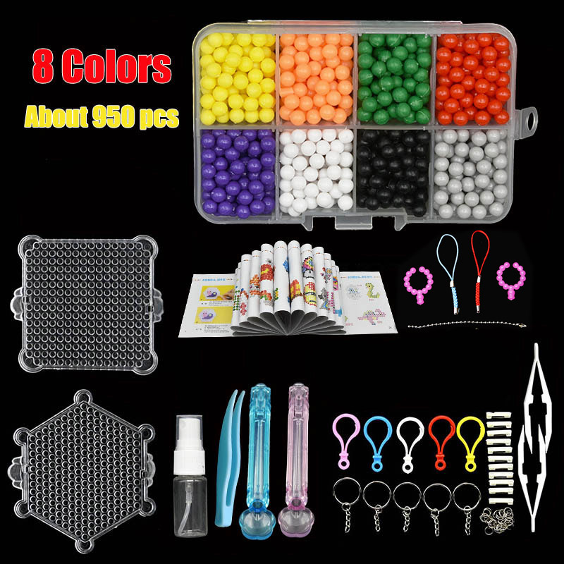 DIY Set Perlen Werkzeug Kreativität Magische Wasser Perlen Stecktafel Kunst und Handwerk für Kinder Mädchen Kinder Spielzeug für Mädchen Perlen Set: Blau