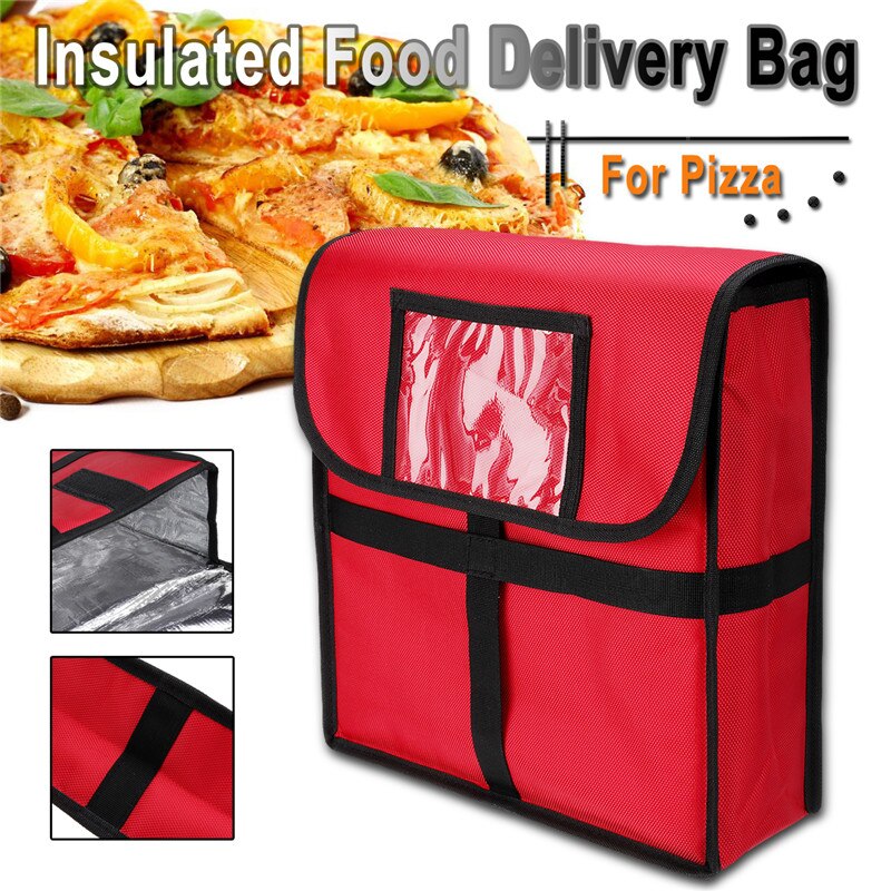 16 Inch Storage Oxford Cloth Pizza Bag Durable Portable Container Holder Thermal Strength Insulated Box Fresh Food: 11 Inch Red