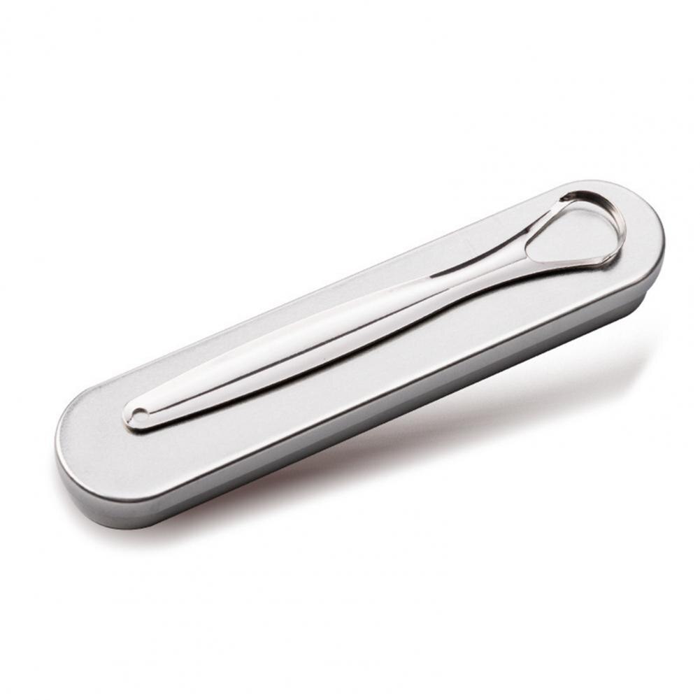 Veilige Rvs Gladde Rand Roestvrij Staal Tong Schraper Metalen Borstel Voor Oral Tongreiniger Tong Schraper: Single Silver