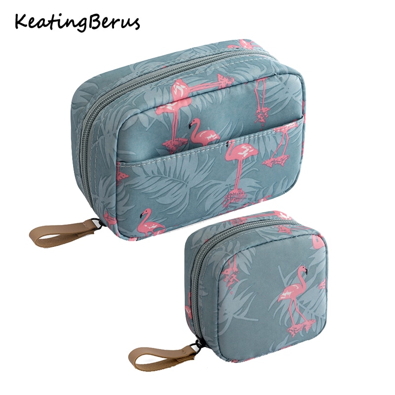 Mini Effen Kleur Flamingo Cosmetische Tas Cactus Reizen Toilettas Opbergtas Schoonheid Make-Up Tas Cosmetische Bag Organizer