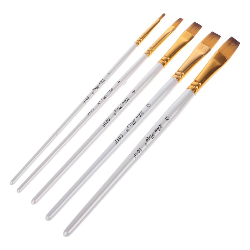 5 pçs pincéis de pintura profissional conjunto de pincéis de pintura a óleo acrílico aquarela ferramenta de desenho de pincéis de cabelo de náilon