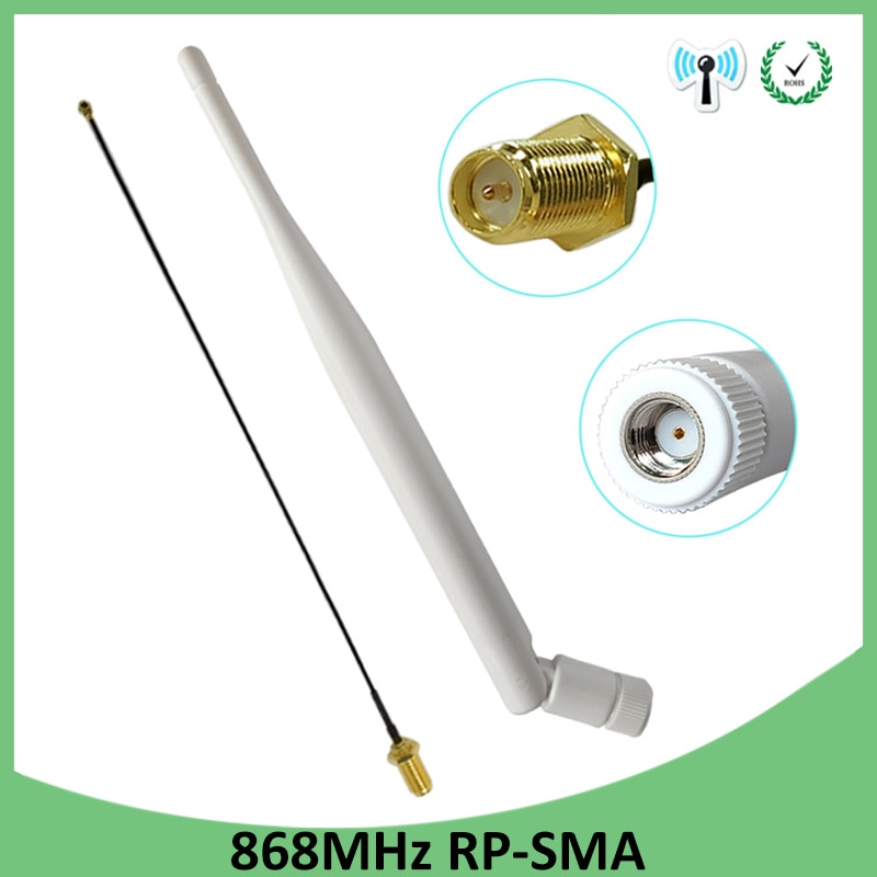 868 mhz 915 mhz antena 5dbi RP-SMA conector gsm 915 mhz 868 mhz antenas à prova dwaterproof água + 21cm sma macho/u. fl trança cabo