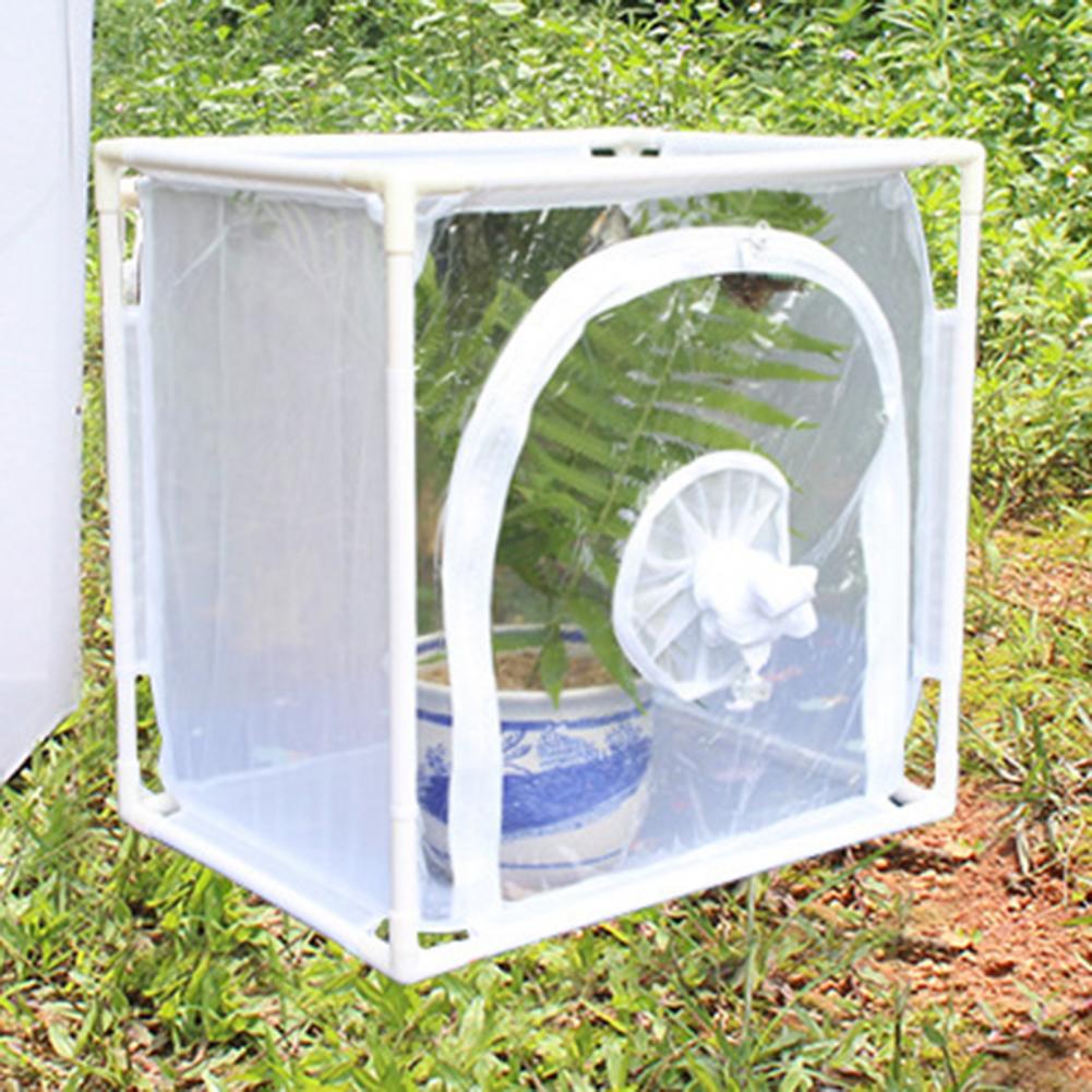 Durable Habitat Mesh Easy Installation Double Zipper Transparent Transparent Mesh Plants Net Observation Cage