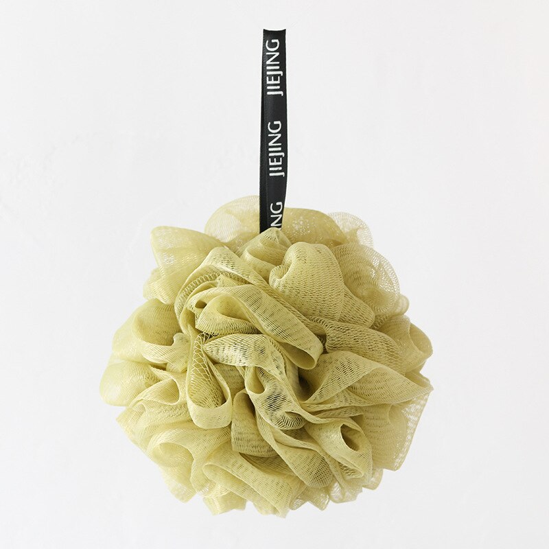 Lichaam Schoon Bad Puff Mesh Zeepdispenser Huidvriendelijke Wassen Douche Hulpmiddel Exfoliërende Bad Spons Comfortabel Bad Scrub Bal: A-olive green