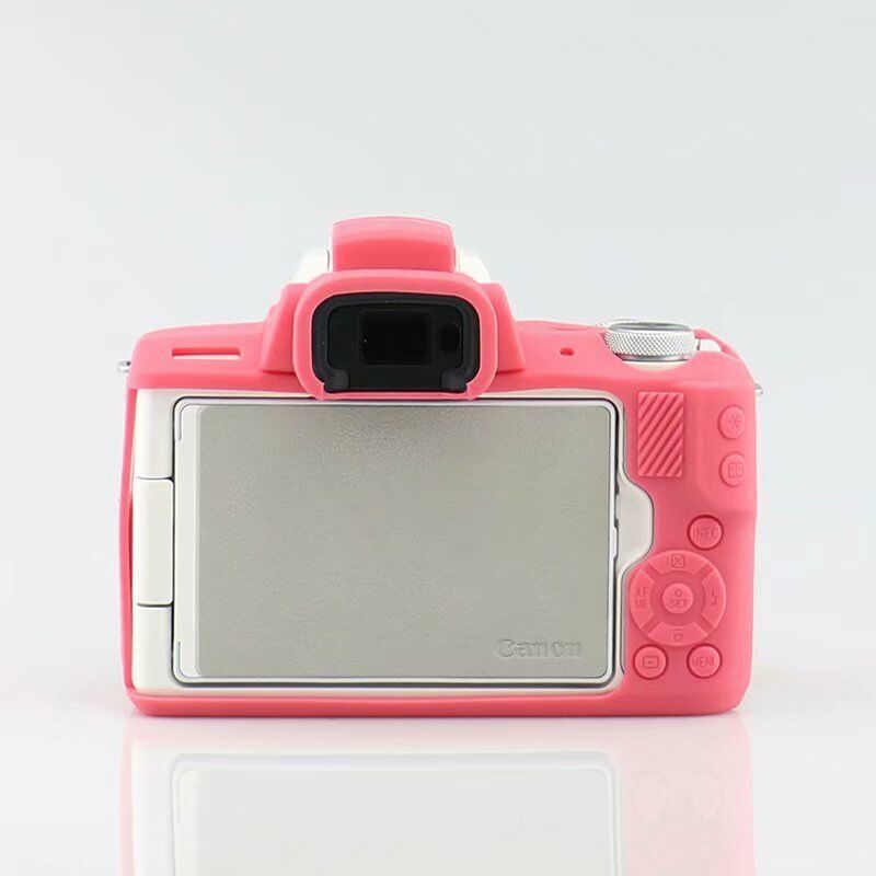 Zachte Siliconen Camera Case Protector Armor Skin Bag Body Cover Voor Canon Eos M50: Rose Red