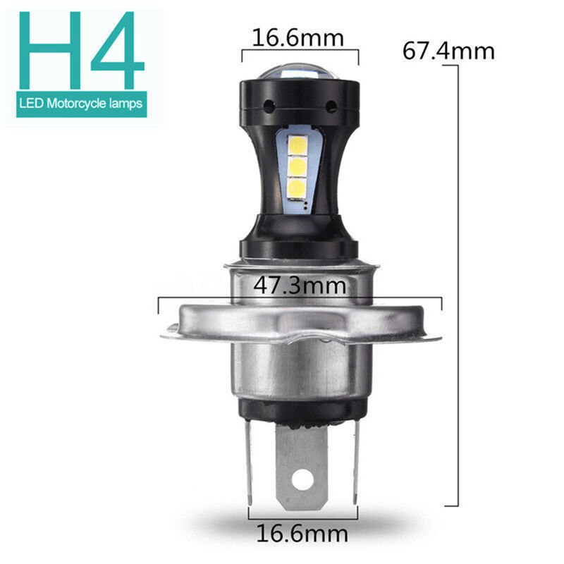 12-24V H4 3030 18 Smd Led Motorcycle Koplamp Koplamp Lamp 6500K