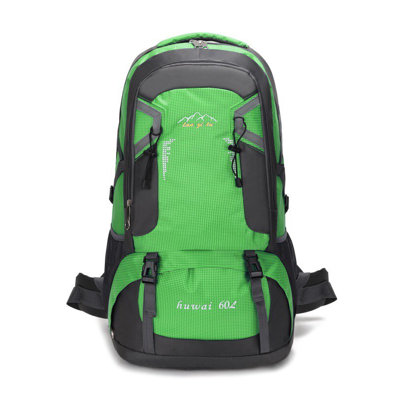 60L Waterproof Outdoor Trekking Climbing Backpack Unisex Camping Travel Nylon Bag Hiking Rucksack Fishing Cycling Backpack: Green