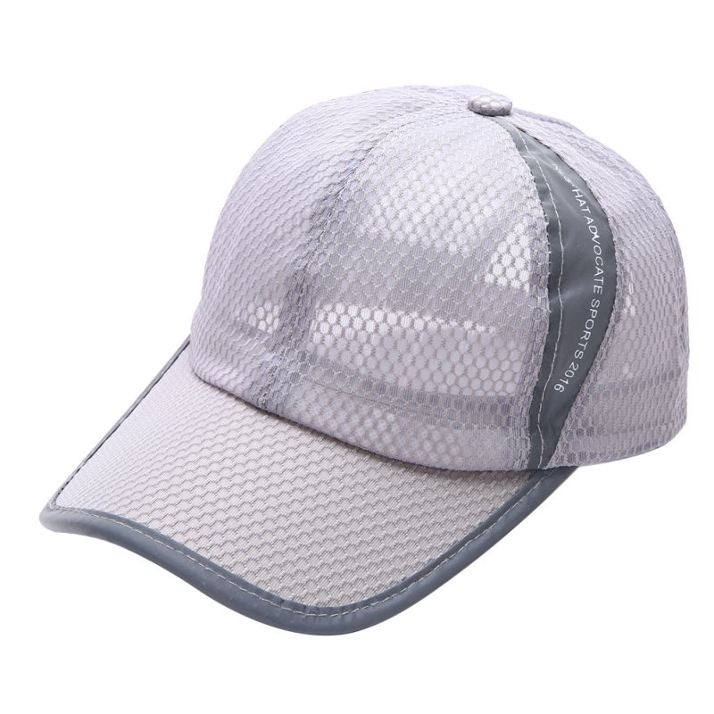 Tennis Cap Baseball Hoed Vrouwen Mannen Schuine Rand Patchwork Polyester Outdoor Sport Wandelen Vissen Mesh Golf Cap Hoofddeksels !: LIGHT GRAY