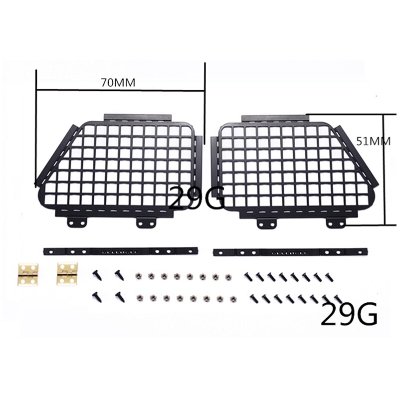 Für MN D90 D99S MN99S 1/12 RC Auto Aktualisierung Teile Metall Faltbare Auto Fenster Schutzhülle Netz Fenster Wache Zubehör