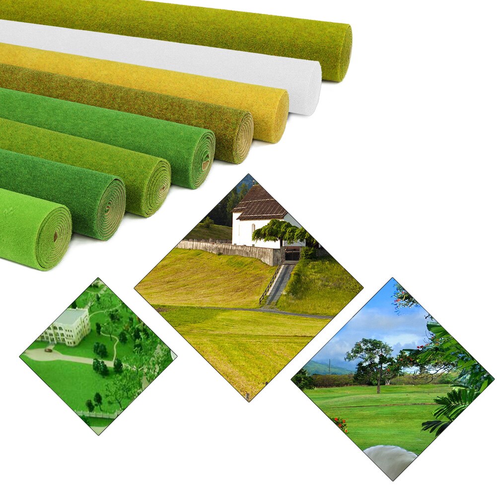 1pc/2pcs 0.4mX1m Grass Mat Grass Green 2mm Thick Artificial Lawn Carpet Model Architectural Layout CP138
