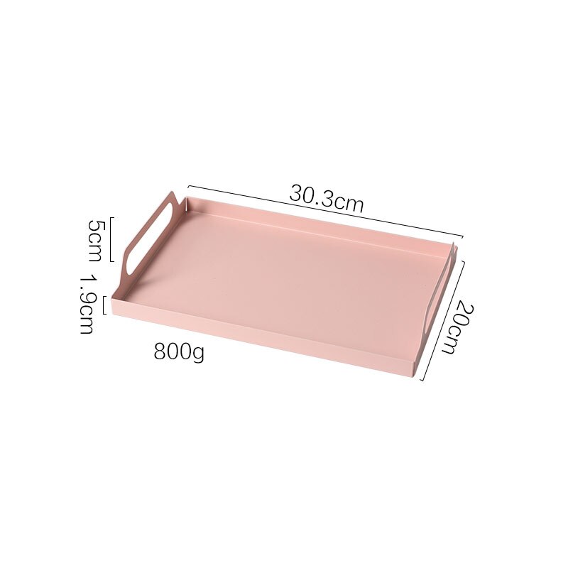 Nordic Woonaccessoires Milieuvriendelijke Decoratieve Plaat Metalen Smeedijzeren Lade Desktop Decoratie Opbergvak Voor Cups en Desserts: Pink S