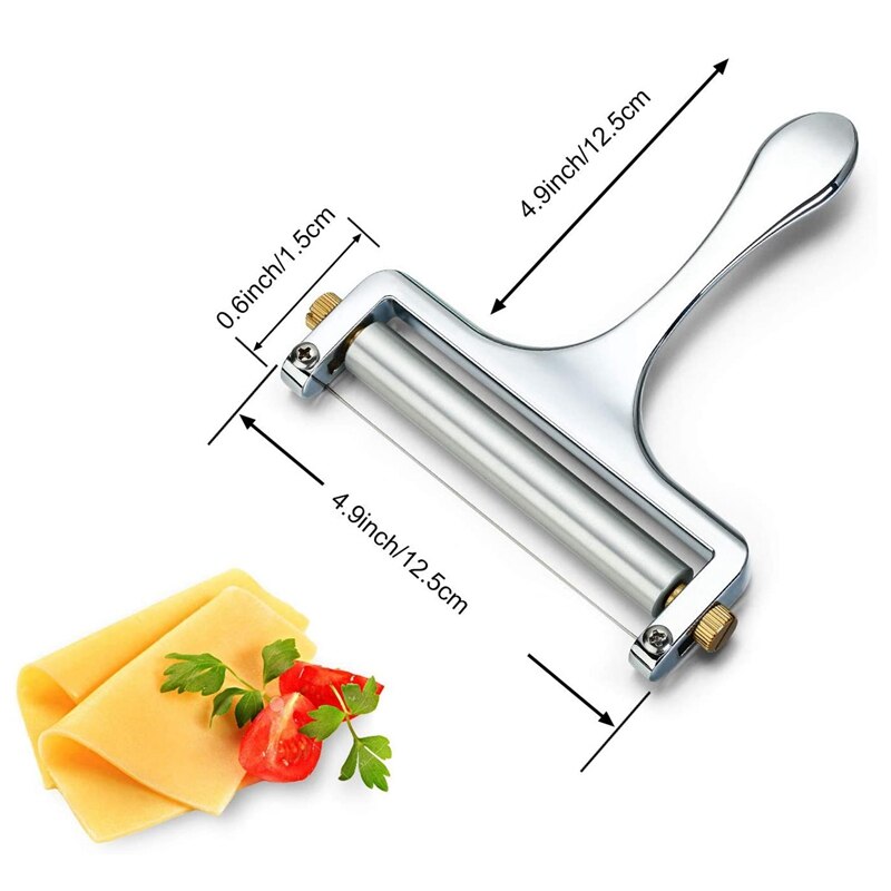 2Pcs Cheese Cutter, Adjustable Thickness Wire Cheese Slicer for Soft, Hard Cheeses Kitchen Cooking Tool