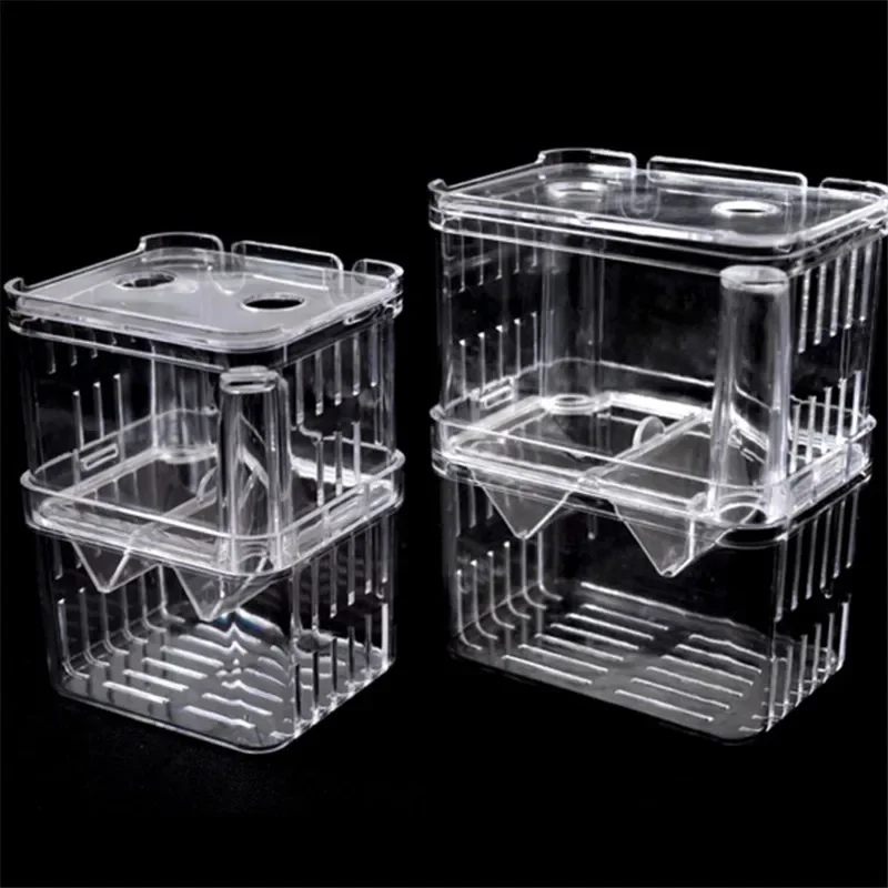 3 maten Dubbeldeks Clear Fish Fokken Isolatie Box Aquarium Fokker Aquarium Uitkomen Incubator Fish House Home acuario