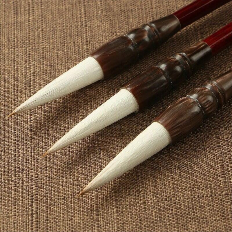 Chinese Kalligrafie Borstel Caligrafia Retro Wezel &amp; Wollen Haar Kalligrafie Borstels Schilderen Reguliere Script Schrijven Borstel