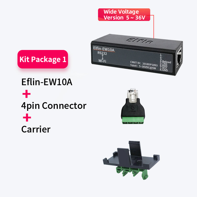 Serial Port RS232 to WiFi Device Server Module Elfin-EW10A Support TCP/IP Telnet Modbus Protocol Data Transfer Via: Kit 4