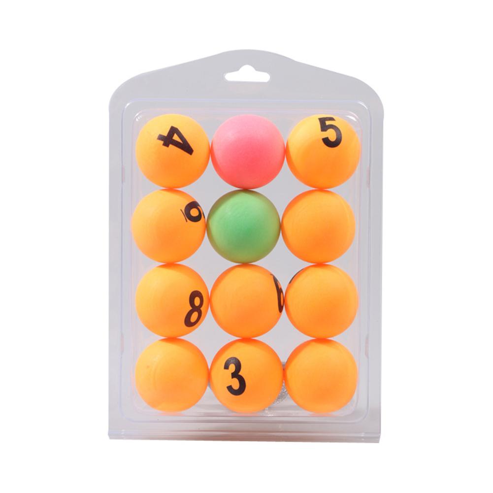 Pelota de Ping Pong con número de colores, entretenimiento, juegos de entrenamiento y publicidad, 40mm, 12 unids/paquete
