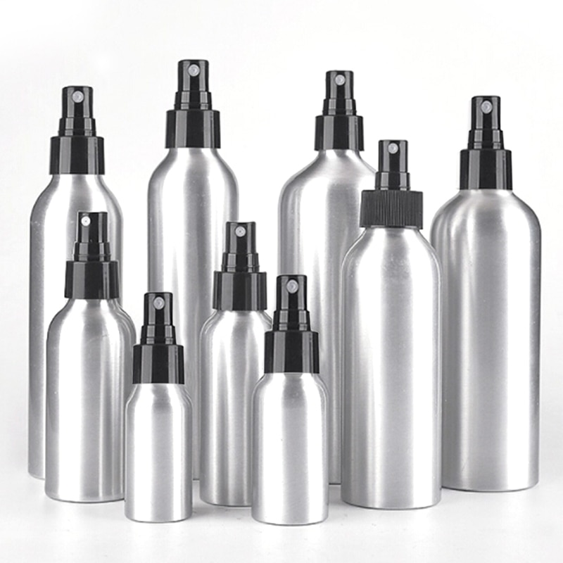 30ml aluminium spray verstuiver fles hervulbare lege flessen zwarte pomp verstuiver 250ml cosmetische verpakkingstool
