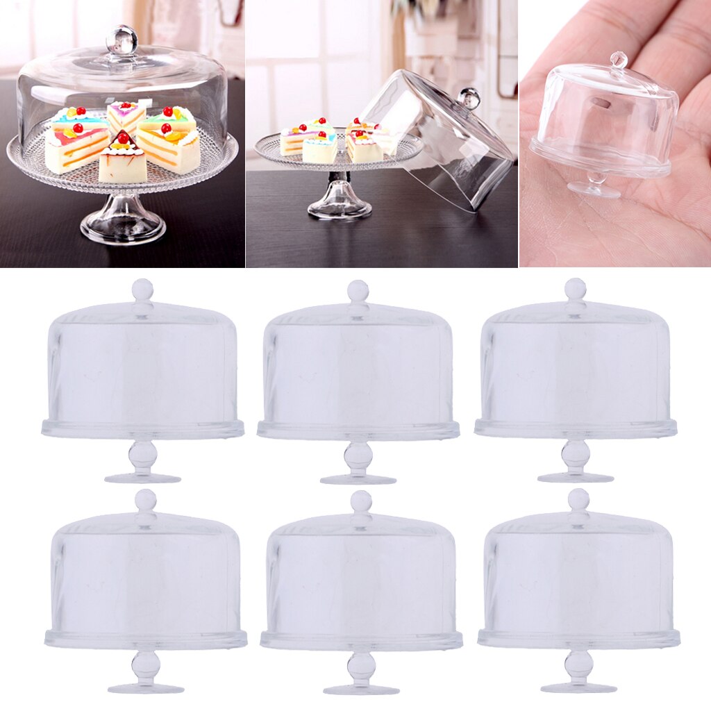 1/12 6Pcs Dessert Food Tray Tableware For Dolls House Kitchen Room Accs