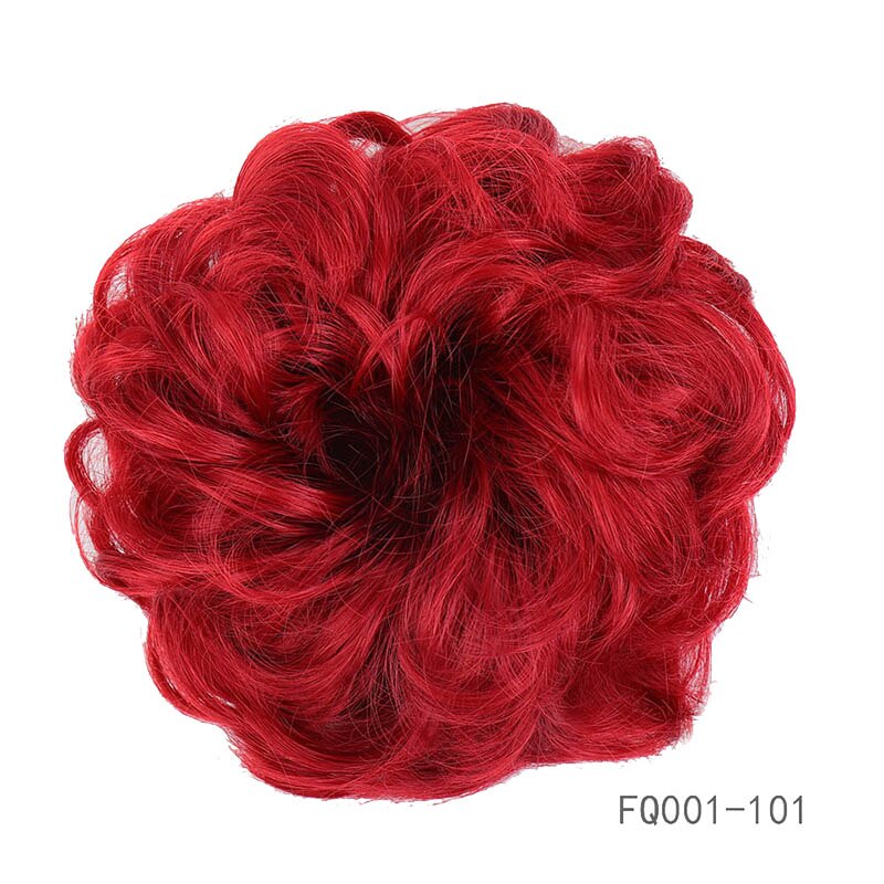LVHAN Women's Curly Chignon With Elastic Rubber Band Synthetic Scrunchie Wrap Hair Messy Bun Hairpieces: FQ001-101