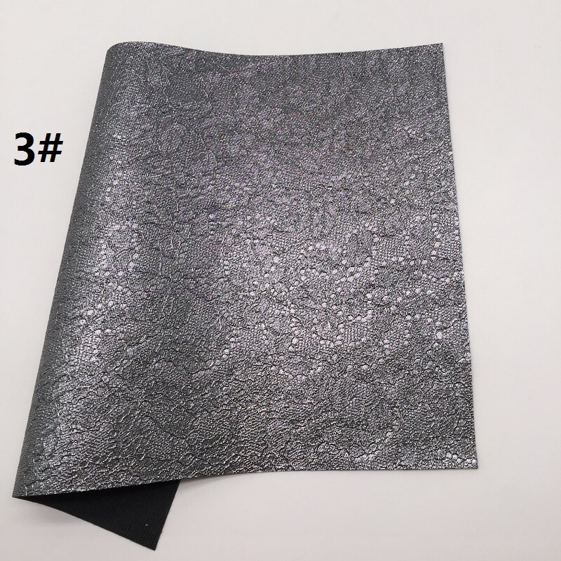 1PC 21X29CM Lace Embossed Faux Leather Fabric, Synthetic Leather Sheets, PU Leather For Making Bows LEOsyntheticoDIY T327A: 3