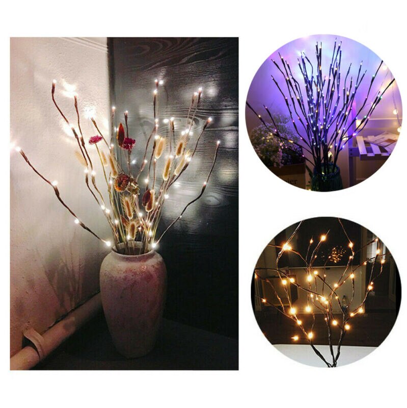 Nyeste led pil kunstige planter gren lampe blomsterlys 20 pærer hjemme julefest haveindretning
